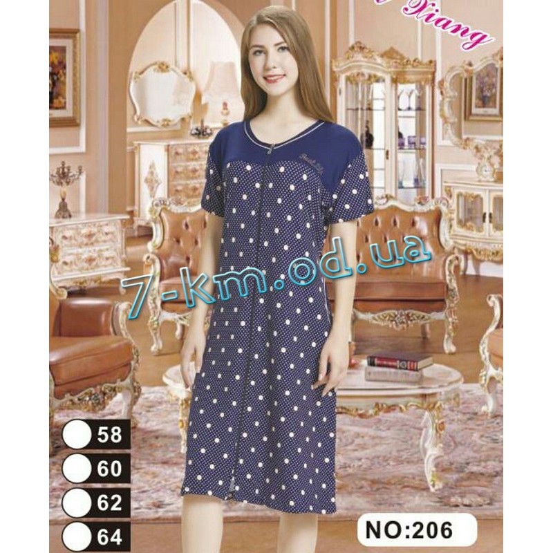 Халат женский летний ZeL1396.206 коттон 4 шт (58-64 р)