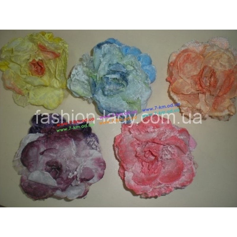 Квітка на гумці BIG707 тканина 12 шт