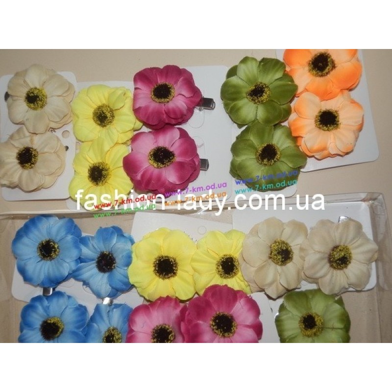 Квітка на затиску BIG2743 тканина 24 шт