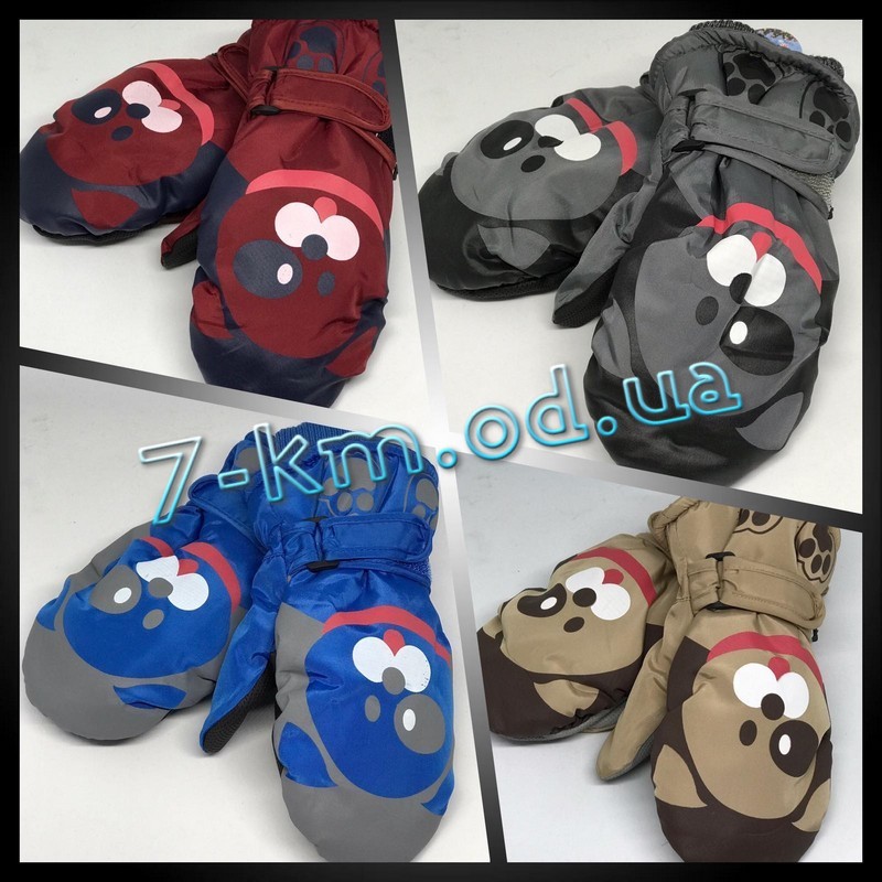 Варежки дутые подросток LinnG1819 плащёвка 12 шт