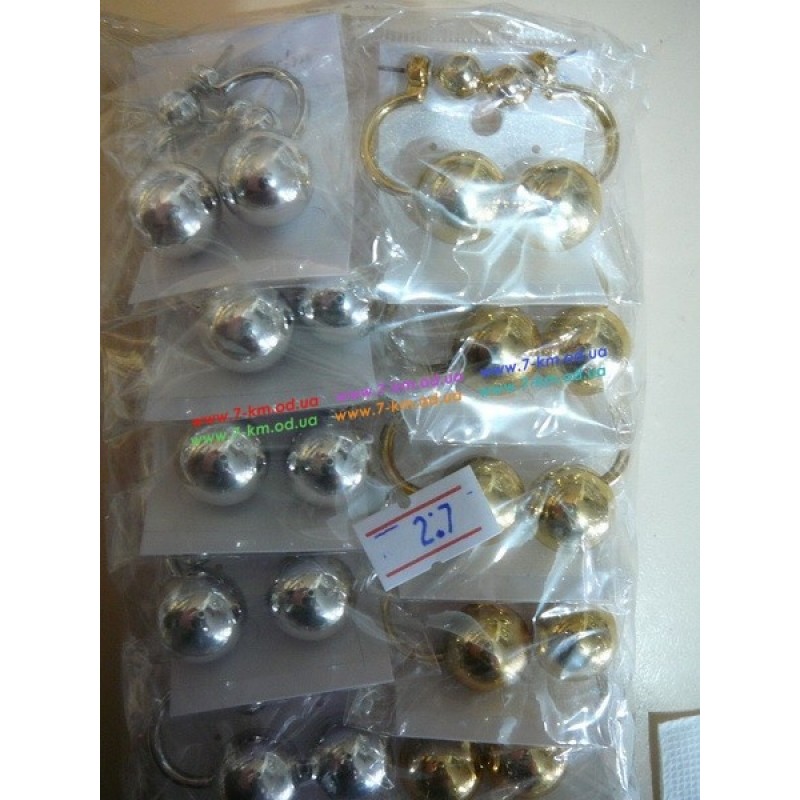 Серьги BIG7629 металл 12 пар