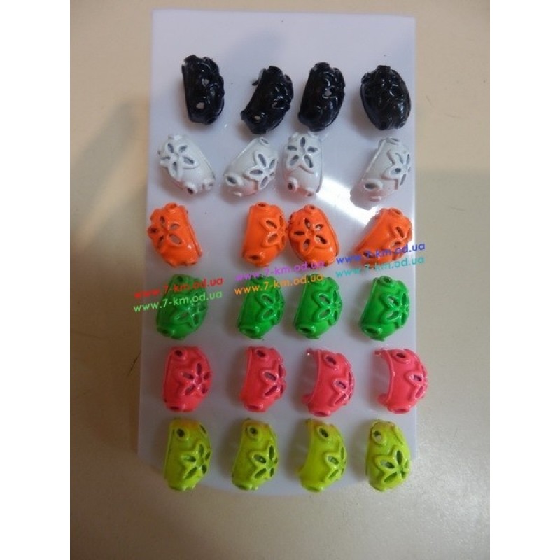 Сережки BIG6777 пластик 12 пар