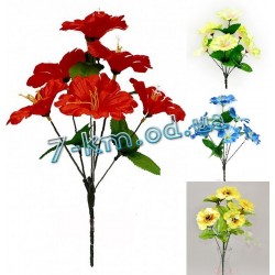 Букет RuS_С-67/6 цветов с листиками 40 штук
