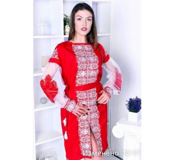 Платье-вышиванка женская 1 шт (норма) лён VhV_090504