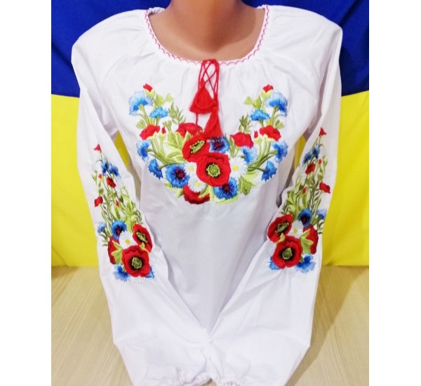 Блуза-вишиванка для дівчаток 4 шт (152-170 см) паплін VhV_090511