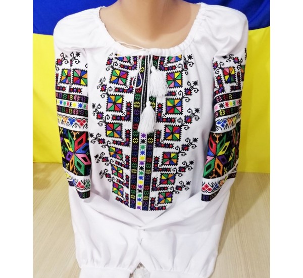 Блуза-вишиванка жіноча 1 шт (46-56 р) льон VhV_090517