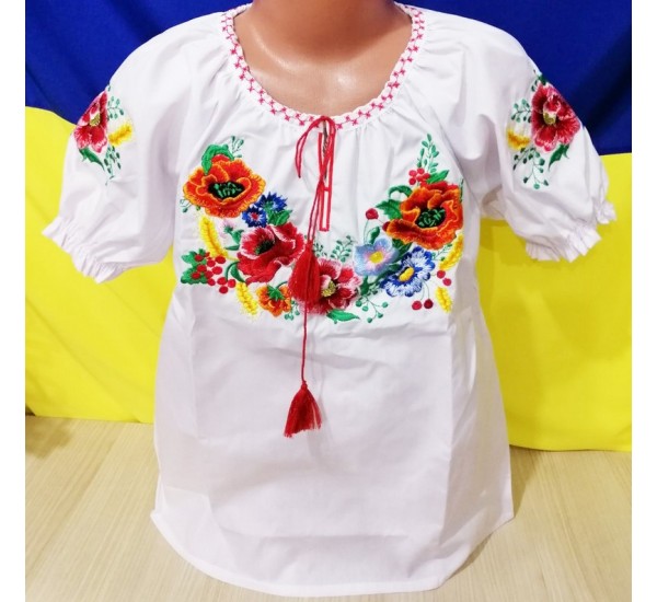 Блуза-вишиванка для дівчаток 5 шт (122-146 см) паплін VhV_090529