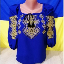 Блуза-вишиванка жіноча 6 шт (46-56 р) шифон VhV_090544