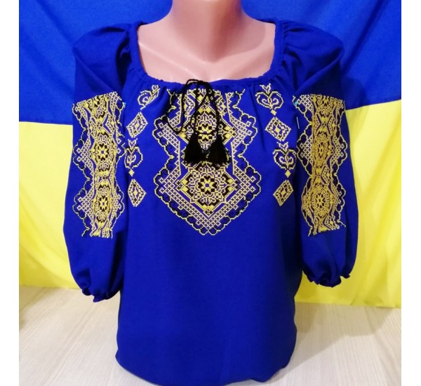 Блуза-вышиванка женская 6 шт (46-56 р) шифон VhV_090544