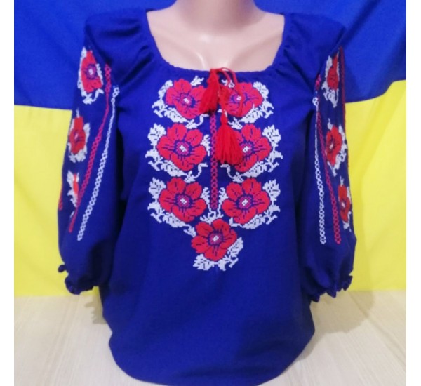 Блуза-вышиванка женская 6 шт (46-56 р) шифон VhV_090551