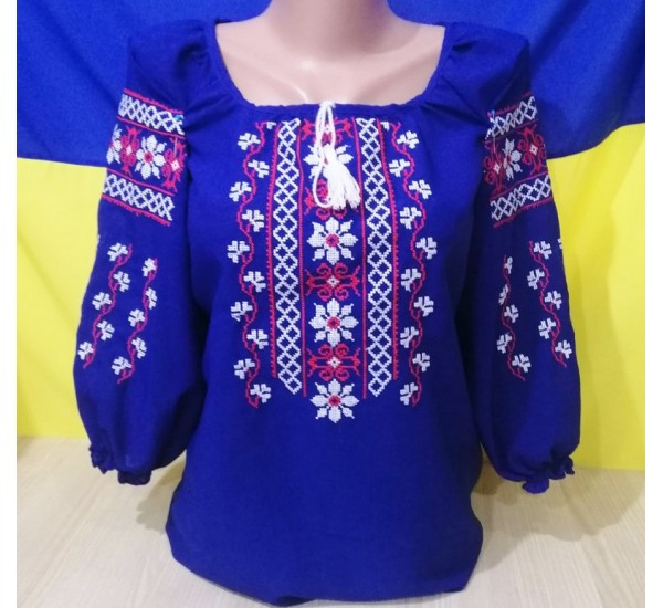 Блуза-вышиванка женская 6 шт (46-56 р) шифон VhV_090552