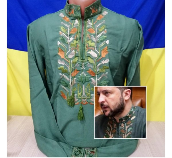 Рубашка-вышиванка мужская 1 шт (норма) лён VhV_090553