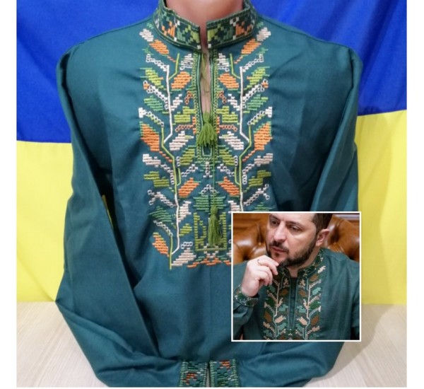 Рубашка-вышиванка мужская 1 шт (норма) лён VhV_090554