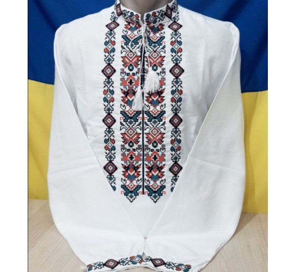 Рубашка-вышиванка мужская 1 шт (44-58 р) лён VhV_090557