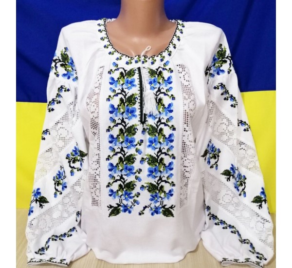 Блуза-вышиванка "Мєрєжка" женская 1 шт (S-5XL) лён VhV_090562