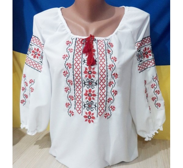 Блуза-вишиванка жіноча 6 шт (46-56 р) шифон VhV_090567