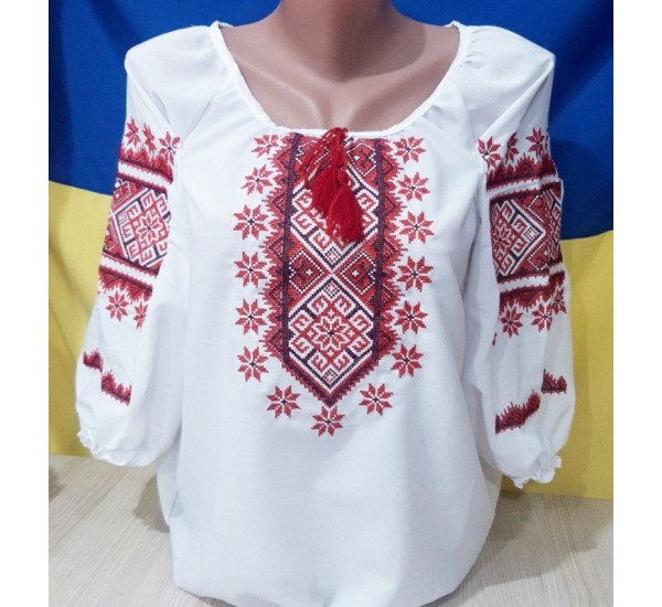 Блуза-вышиванка женская 6 шт (46-56 р) шифон VhV_090568