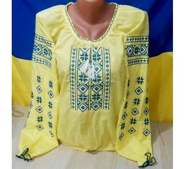 Блуза-вишиванка жіноча 6 шт (S-3XL) паплін VhV_090574