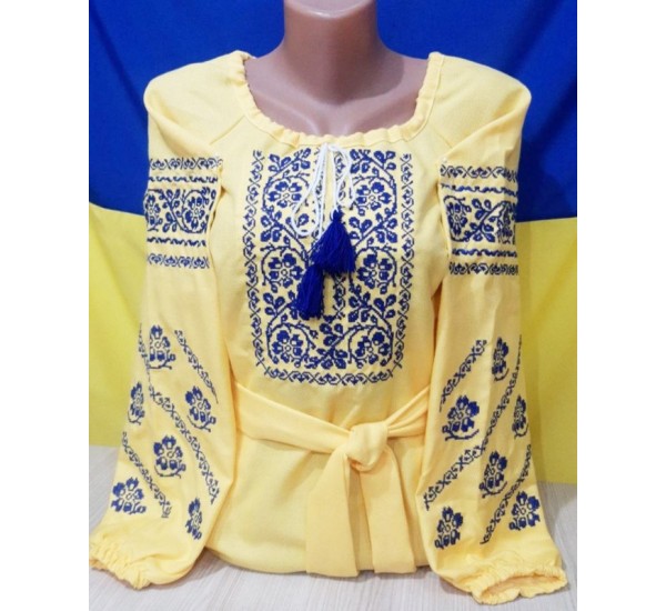 Блуза-вышиванка женская 1 шт (норма) лён VhV_090578