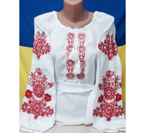 Блуза-вышиванка женская 1 шт (норма) лён VhV_090579