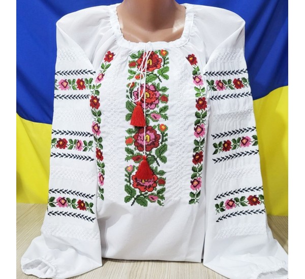 Блуза-вышиванка женская 5 шт (48-56 р) шифон VhV_090581