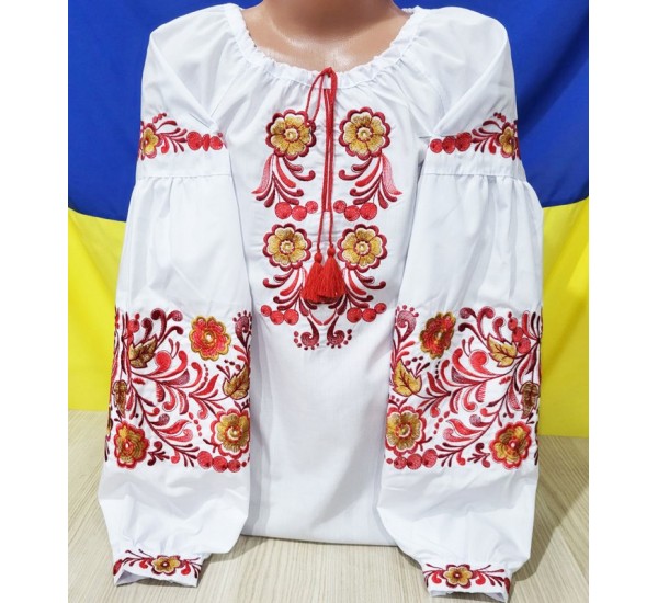 Блуза-вишиванка для дівчаток 5 шт (122-146 см) паплін VhV_090586
