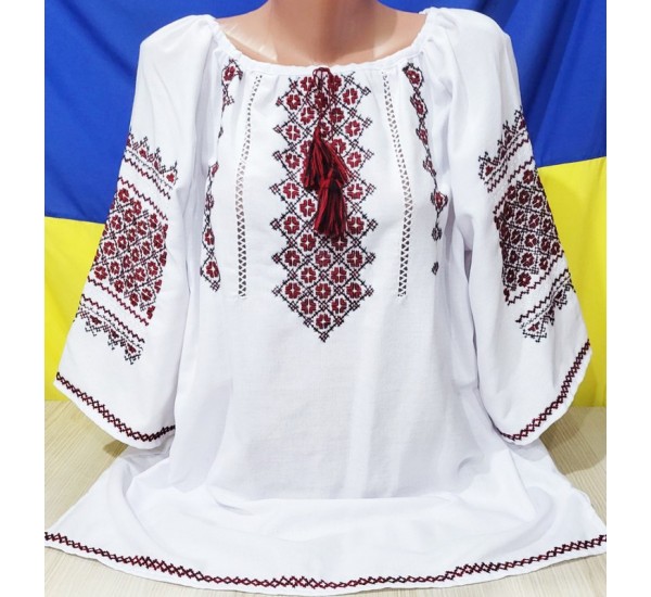 Блуза-вишиванка жіноча 1 шт (56 р) льон VhV_090595