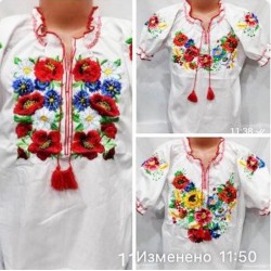 Блуза-вишиванка для дівчаток 5 шт (110-146 см) паплін VhV_193039