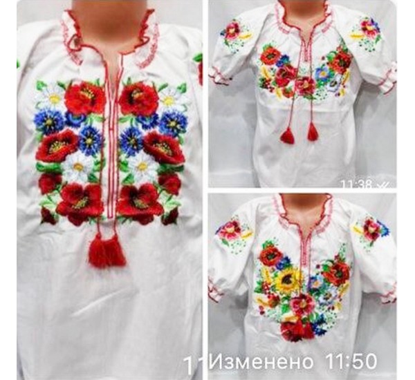 Блуза-вышиванка для девочек 5 шт (110-146 см) паплин VhV_193039