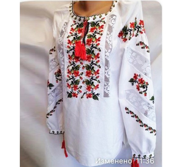 Блуза-вышиванка женская "Мережка" 1 шт (44-56 р) лён VhV_193005
