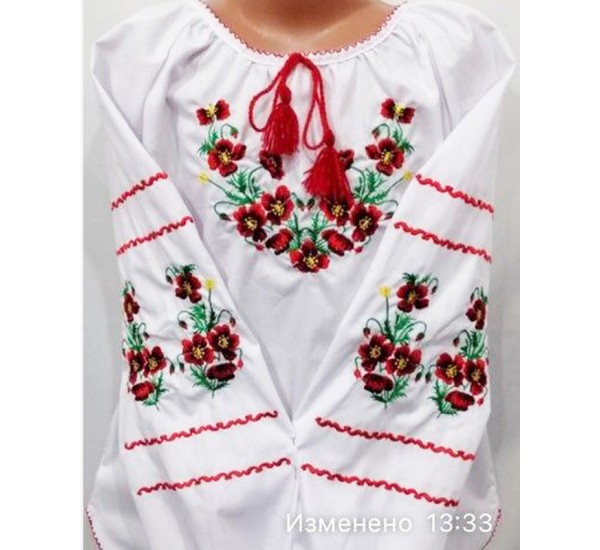Блуза-вишиванка для дівчаток 5 шт (7-11 років) паплін VhV_193086