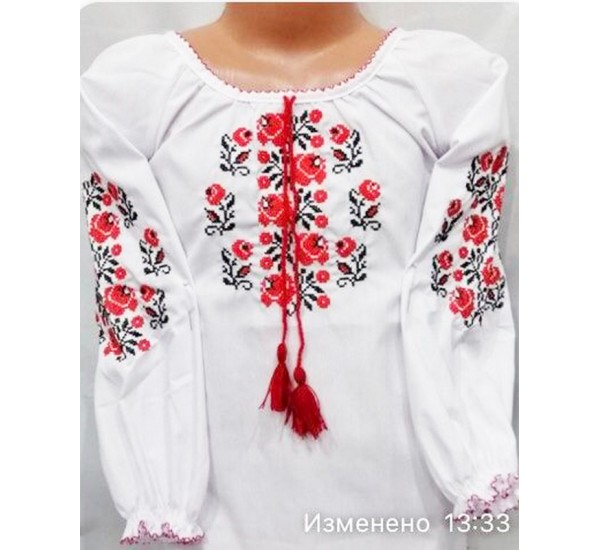 Блуза-вишиванка для дівчаток 5 шт (7-11 років) паплін VhV_193090