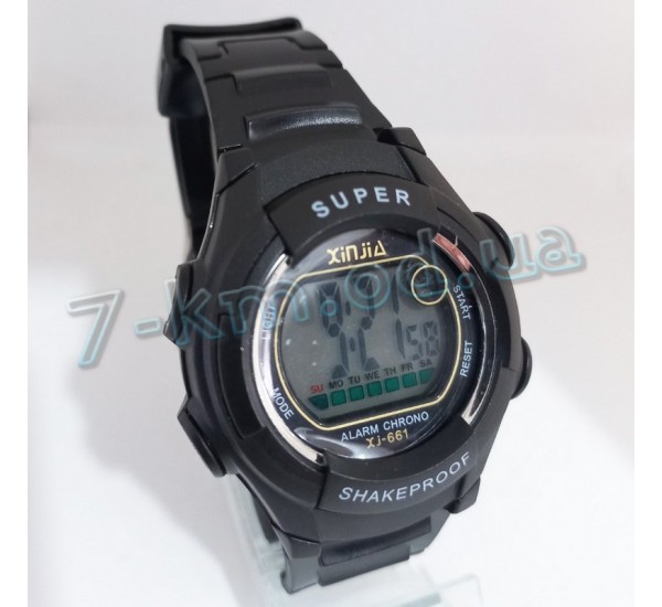 Годинник наручний Xinjia великий з блакитним підсвічуванням ChaS_290501 пластик 5 шт