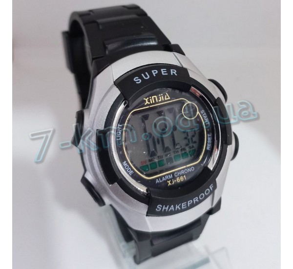 Годинник наручний Xinjia великий з блакитним підсвічуванням ChaS_290502 пластик 1 шт