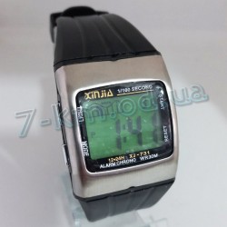 Годинник наручний Xinjia великий з зеленим підсвічуванням ChaS_290503 пластик 1 шт