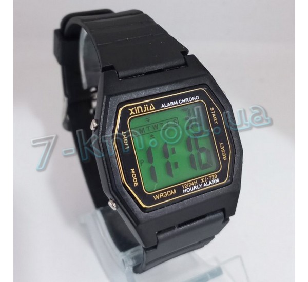 Годинник наручний Xinjia великий з зеленим підсвічуванням ChaS_290506 пластик 1 шт
