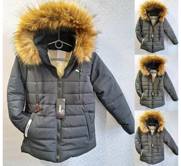 Куртка для мальчиков 5 шт (32-40 р) мех/плащёвка DLD_3240d