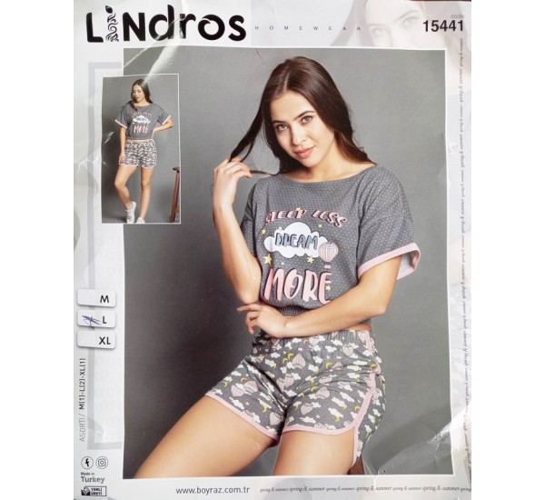 Пижама Lindros женская трикотаж 3 шт (M-XL) HR1810_140316