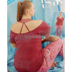 Пижама Isik (батал) женская HR1810_201238 трикотаж 3 шт (2XL-4XL)