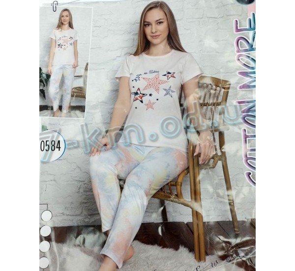 Піжама Cotton More жіноча HR1810_201242 трикотаж 4 шт (M-2XL)