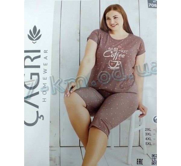 Піжама Gagri жіноча (батал) HR1810_201290 трикотаж 4 шт (2XL-5XL)