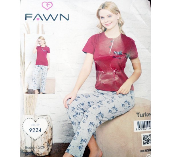 Пижама FAWN женская 3 шт (M-XL) трикотаж HR1810_250301