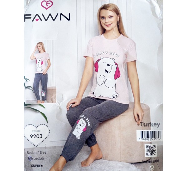 Пижама FAWN женская 3 шт (M-XL) трикотаж HR1810_250312
