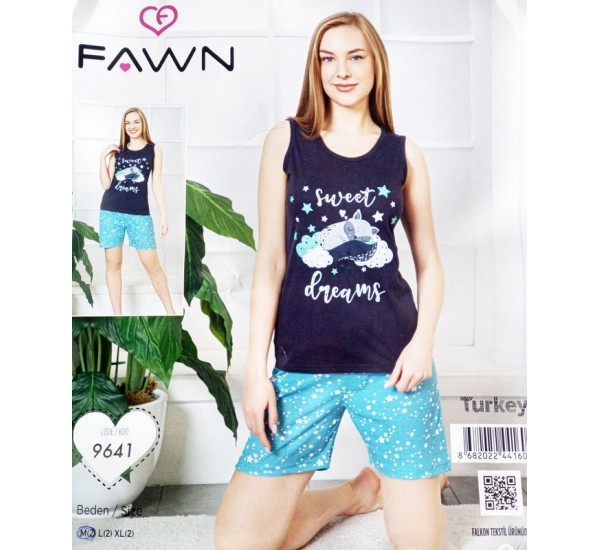 Пижама FAWN женская 3 шт (M-XL) трикотаж HR1810_250314