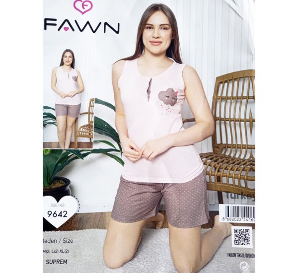 Пижама FAWN женская 3 шт (M-XL) трикотаж HR1810_250320