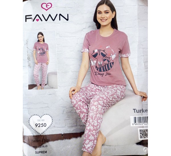 Пижама FAWN женская 3 шт (M-XL) трикотаж HR1810_250305