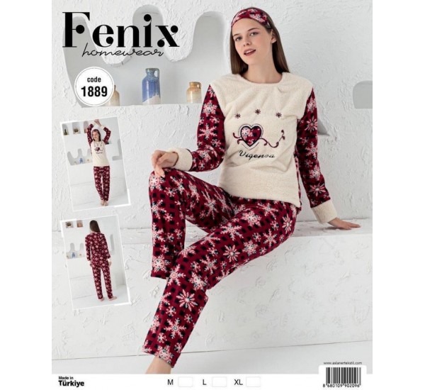 Піжама жіноча "FENIX" махра/фліс 3 шт (M-XL) HR1810_1889