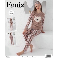 Пижама женская "FENIX" махра/флис 3 шт (M-XL) HR1810_1886