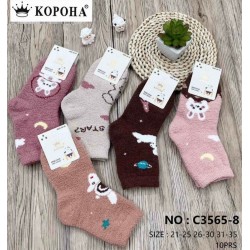 Шкарпетки для дівчаток 10 шт (21-35 р) махра KiE_C3565-8