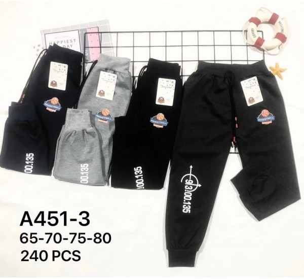 Спорт штани для хлопчиків KiE_A451-3 бавовна 6 шт (65-80 см)